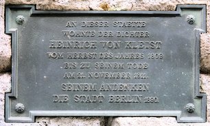 Ansicht Gedenktafel Heinrich von Kleist - 1890 - Mitte