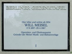 Ansicht Gedenktafel Will Meisel - Wilmersdorf