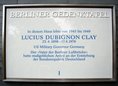 Ansicht Gedenktafel Lucius Dubignon Clay