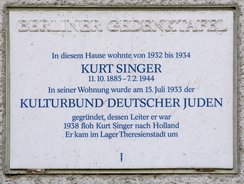 Ansicht Gedenktafel Kurt Singer und der Kulturbund Deutscher&nbsp;&hellip; - 1997 - Charlottenburg