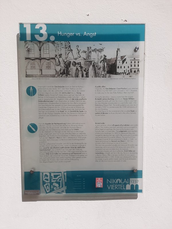 Ansicht Gedenktafel Hunger vs. Angst (Nikolaiviertel 13)