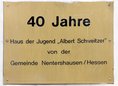 Ansicht Gedenktafel Haus der Jugend "Albert Schweitzer"