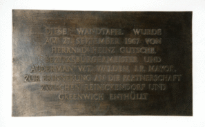 Ansicht Gedenktafel Städtepartnerschaft Reinickendorf -&nbsp;&hellip; - 1967 - Wittenau
