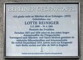 Ansicht Gedenktafel Lotte Reiniger - 2014