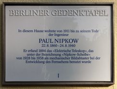 Ansicht Gedenktafel Paul Nipkow - Pankow