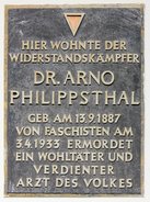 Ansicht Gedenktafel Arno Philippsthal - 1952 - Biesdorf