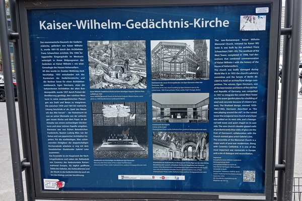 Ansicht Gedenktafel Kaiser-Wilhelm-Gedächtnis-Kirche