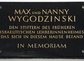 Ansicht Gedenktafel Max Wygodzinski / Nanny Wygodzinski geb.&nbsp;&hellip;