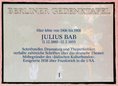 Ansicht Gedenktafel Julius Bab - 1989