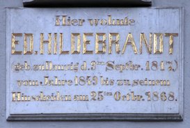 Ansicht Gedenktafel Eduard Hildebrandt - Mitte