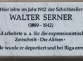 Ansicht Gedenktafel Walter Serner - 2016