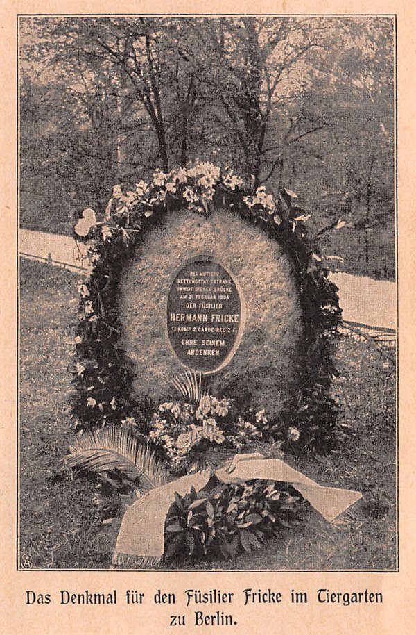 Abbildung des Gedenksteins in der Zeitschrift "Die Gartenlaube. Illustriertes Familienblatt", Jahrgang 1904, S. 4