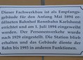 Ansicht Gedenktafel Rennbahnhof Karlshorst